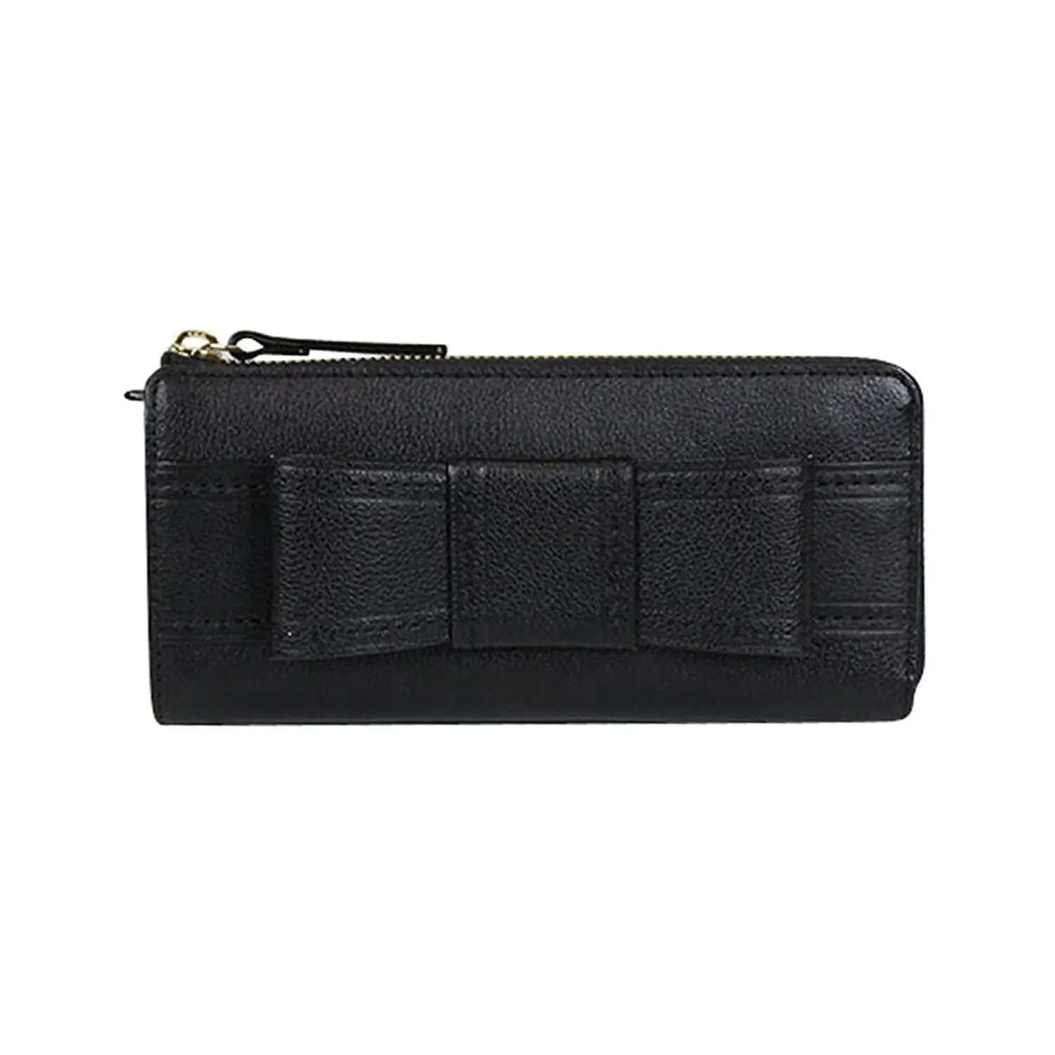 Kate Spade Women's Alice Court Nisha Saffiano PVC Wallet, Casual Zip Around Organizer with Bow Detail for Multiple Cards, Casual Wear, Synthetic, Coin