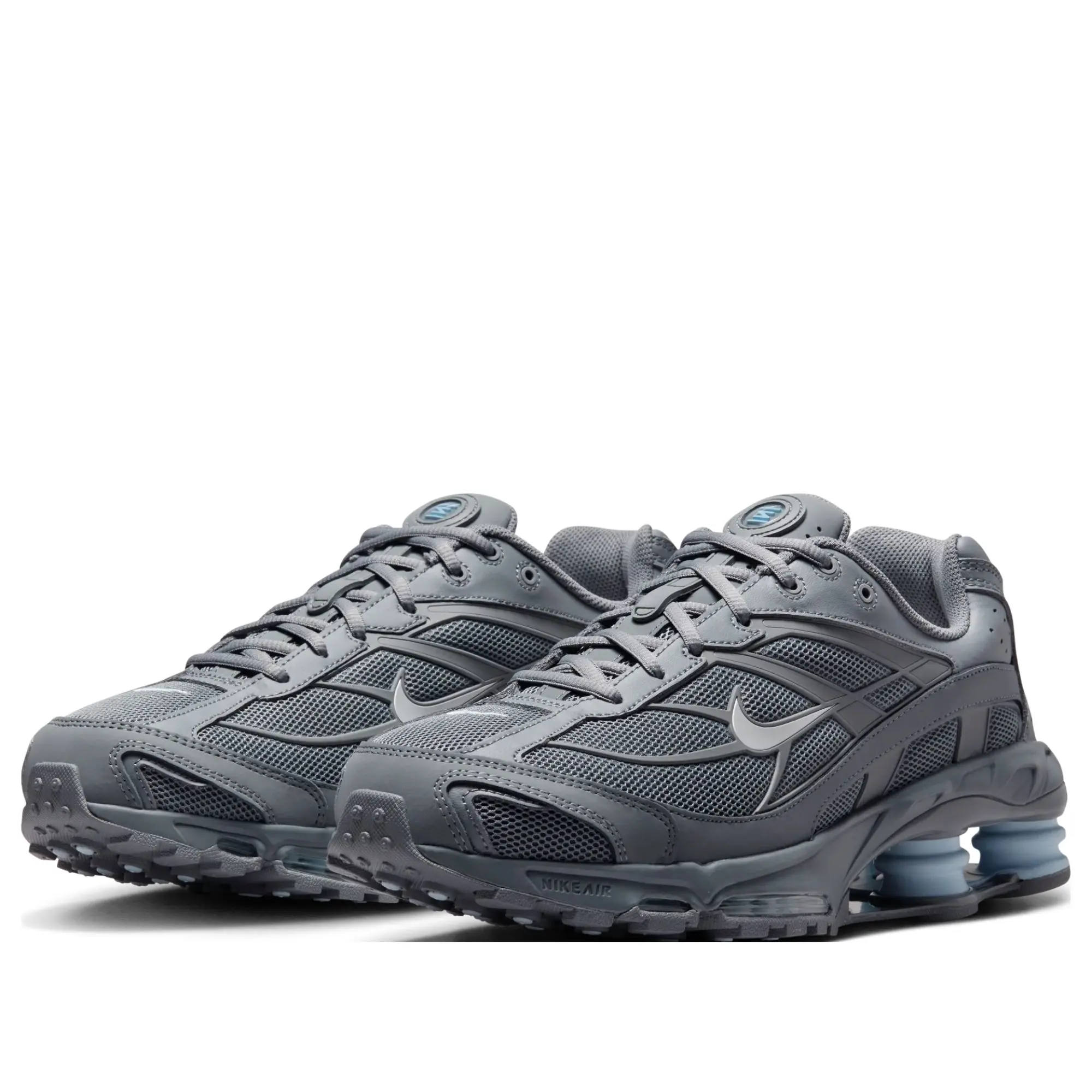 Nike Shox Ride 2 Men's Sneakers II7635-003 Cool Grey / Celestine Blue / Metallic Silver, Men's Lifestyle Shoes, Shox Cushioning, Retro-Inspired Sneakers, Lace-Up Closure, Breathable Upper, Durable Rubber Outsole, Everyday Streetwear Footwear
