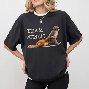 Graphic tee Team Punch Monkey Shirt – Funny Cute Animal Graphic Tee, Vintage Comfort Colors T-Shirt