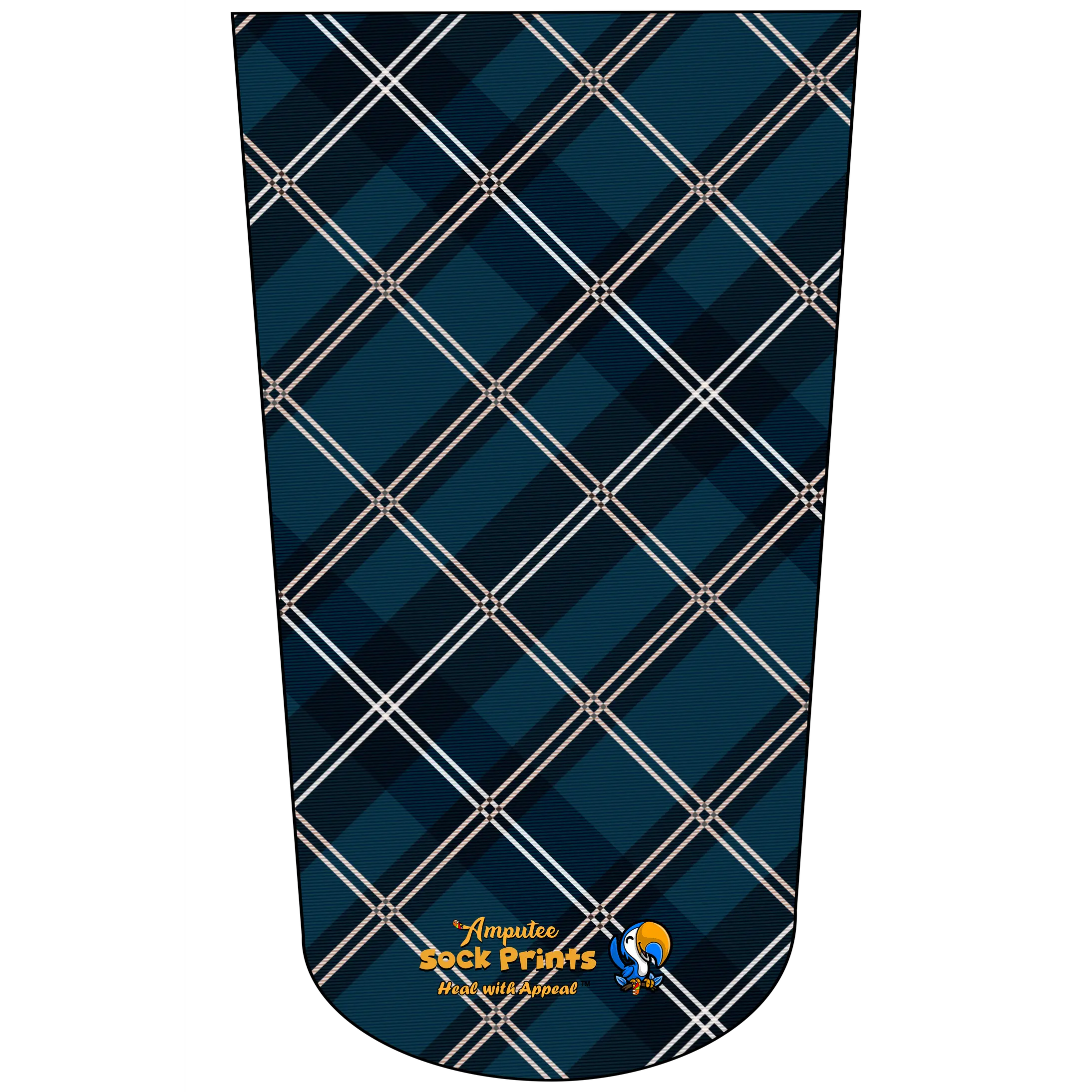 Amputee Sock "Tartan V4  ", Prosthetic Limb Sock, 3ply Stump Sock