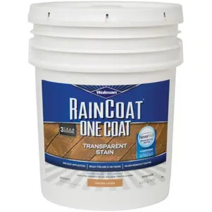 Wolman 222952 5 gal Raincoat One Coat Transparent Stain, Cedar, Shingles, Fences, Storage Sheds