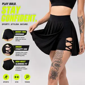 Women's High-Waist Classic Pleat Athletic Skorts - Quick Dry, Light-Blocking, Breathable, Stretchy Sport Bottoms for Tennis, Outdoor Activities