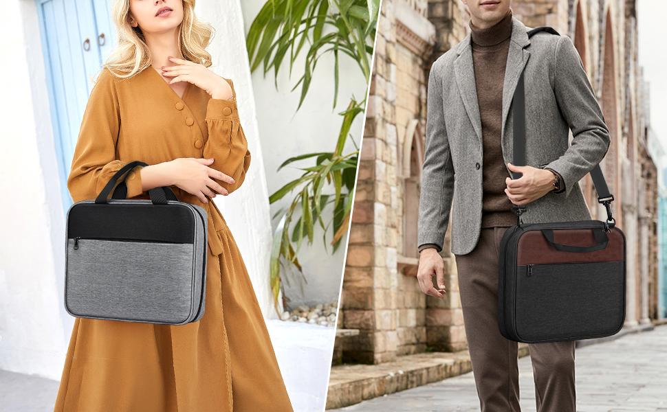 Extra Large Bible Cover, Carrying Book Case Church Bag Bible Protective with Detachable Shoulder Strap & Zippered Pocket, Gift for Men Women, Black & Brown Extra Large Bible Cover, Carrying Book Case Church Bag Bible Protective with Detachable Shoulder Strap & Zippered Pocket, Gift for Men Women, Black & Brown