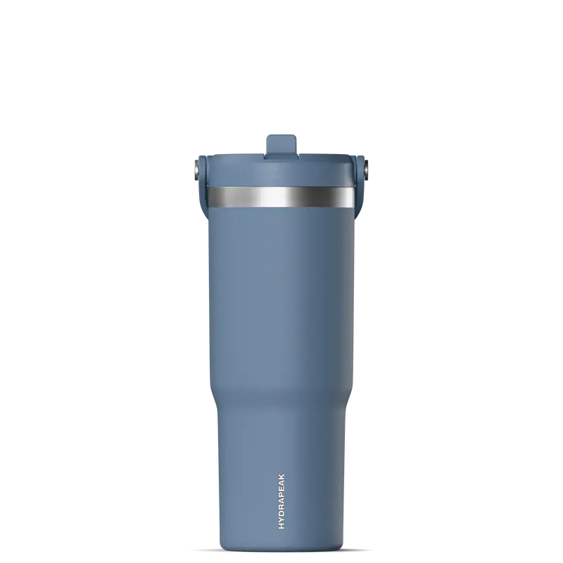 Hydrapeak Nomad 32oz Tumbler with Handle & Flip Straw, Leakproof Water Bottle, Fits In Cup Holder, Bottles Keep Cold For 24 Hours, Rubber Base, Portable Drinkware Gift for Women & Men Drinkware Flasks