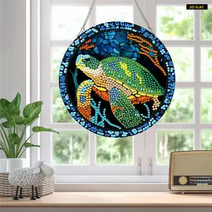 2D Flat2pcs Animal Theme 2D Flat DIY Diamond Painting Set Hanging Diamond Art Kits Single-Sided Drill Rhinestone Diamond Art Window PendanDiamond Painting Kit is Suitable for Decorations. Create Unique DIY Handicrafts, Making Gifts Distinctive and Unique!
