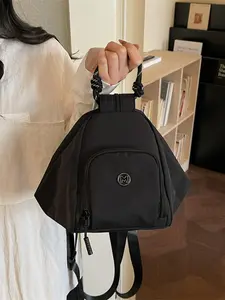 2026 Trendy Triangle Backpack, Lightweight Nylon Mini Shoulder Bag, Plain Wear-Resistant Minimalist Style, Multiple Carrying Methods