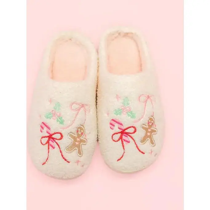 Gingerbread Bow Slippers