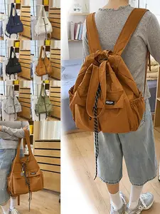 2026 New Simple Large Capacity Shoulder Bag, Multi-Functional Two-In-One Backpack, University Student Commute Crossbody Travel Bag, Convertible Tote Backpack