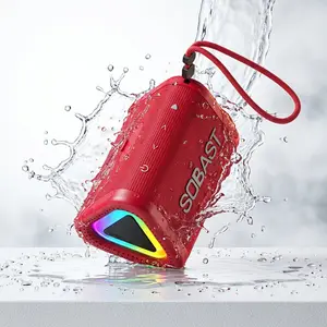 S21 Portable Bluetooth Speaker, USB-C Rechargeable Wireless Speaker with RGB Lights, TWS Stereo Pairing, Hands-Free Calls, IPX5 Waterproof, Loud Sound for Home, Outdoor, Party, Camping, Gifts for Men Women