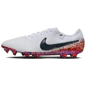 Nike Tiempo Legend 10 Elite Electric Men's Football Cleats with Soft Comfort, Anti-Slip, and Wear Resistance in White, Red, and Black Trending Shoes, House White Official Shoes to Get / Maison Mihara