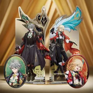 Genshin Impact Themed Limited Edition Set: Alhaitham & Kaveh 10cm Acrylic Stands & Premium Pins, Perfect Desktop Decoration 2025