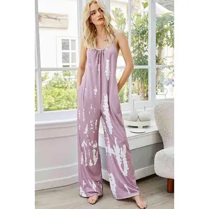 Tie-Dye Spaghetti Strap Jumpsuit with Pockets