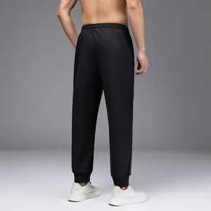Men's 3-Pack Quick-Dry Jogger Pants, Ice Silk Breathable Fabric with Zipper Pockets, Elastic Waist & Drawstring, Ribbed Cuffs, Moisture-Wicking, Perfect for Gym, Running, Training & All-Day Comfort