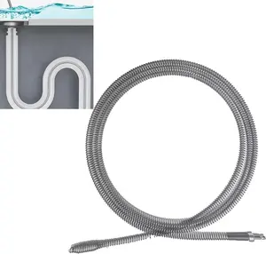 Drain Snake, Spring Drain Clog Remover with Electric Drill Connector, Durable Metal Hair Snake Tool Drain Opener for Sewer Kitchen Sink Bathroom Clogged Unblocker,1 Pcs 118.1 Inch 9.8 FT