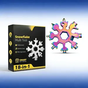 Snowflake 18-in-1 Multi Tool, Portable Pocket Tool Kit with Bottle Opener, Flat/Phillips Screwdrivers, Perfect Stocking Stuffers for Him