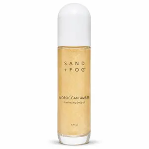 Sand + Fog Moroccan Amber Illuminating Body Oil 4 oz | Shimmer Body Oil | Hydrating Body Glow Oil | Lightweight Moisturizing Oil | Warm Amber Scented Body Care