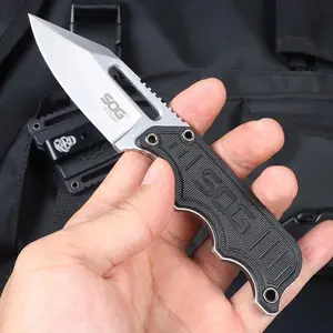Full Tang Durable Instinct Fixed Knife G10 Handle Lightweight Mini Pocket EDC Neck Chain Multi Tools with ABS Plastic Sheath tactical blade great gift