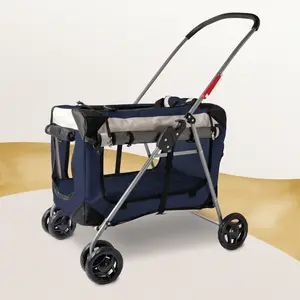 PetLuv 3-in-1 Cat and Dog Stroller, Soft-Sided Pet Carrier, and Travel Crate. Holds up to 2 Cats or Medium Dog. Top & Side Loading. Thick, Plush Pillow. 3-Stage Privacy Windows