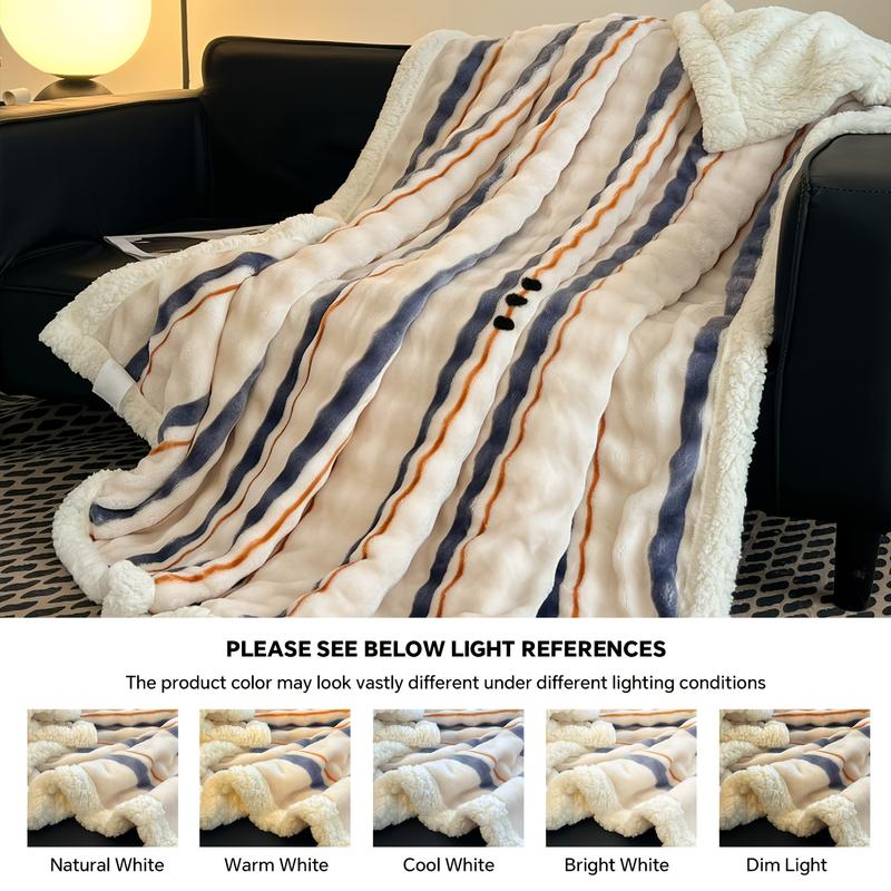 Heavy duty flannel bed blanket - super thick all-season soft and warm machine washable luxury bedspread/sofa blanket, neutral plush home decoration (beige/black/white/gray/blue/red and other colors), suitable for cold floors, modern living rooms