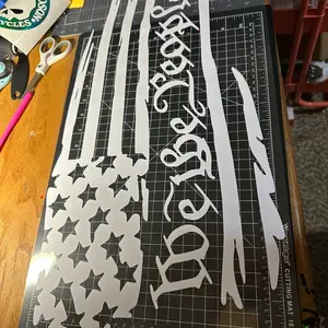 We the People Flag Car Decal - Customizable Design for Your Vehicle, High-Quality Vinyl, Ideal for Home and Car Decoration