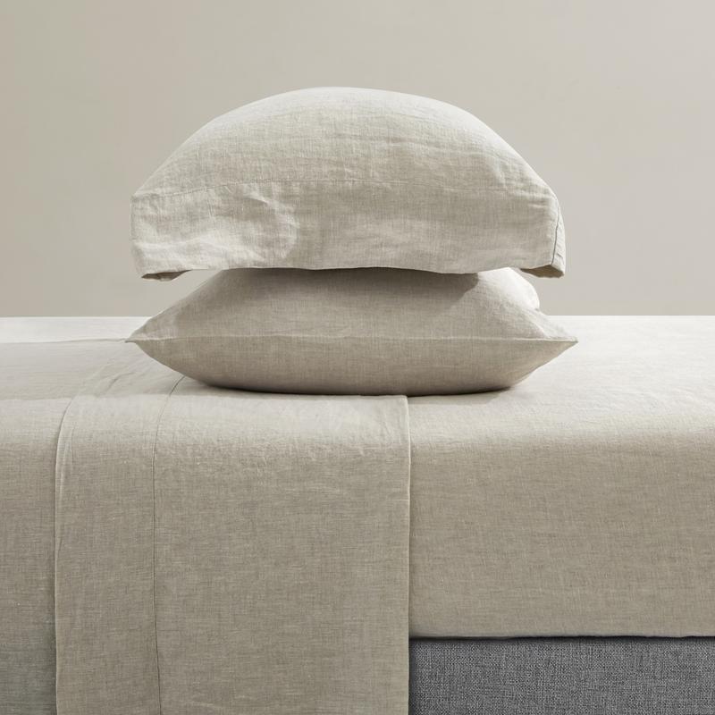 ATLINIA 100% Linen Sheet Set French Flax Farmhouse Style Bedding Including 1 × Flat Sheet & 1 × Fitted Sheet & 2 Pillowcases