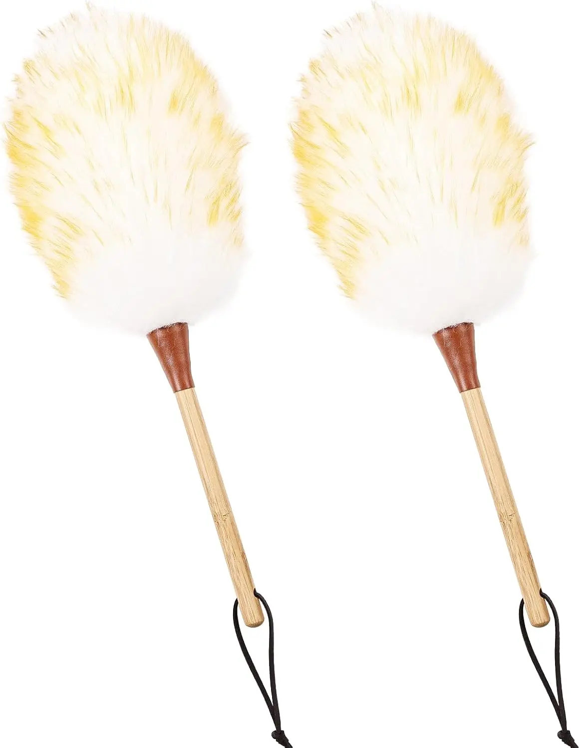Lambswool Duster 16 Inch Handheld with Wooden Handle Duster Dusting Tool for Blinds Electronics Furniture Delicate Surfaces (2Pcs)