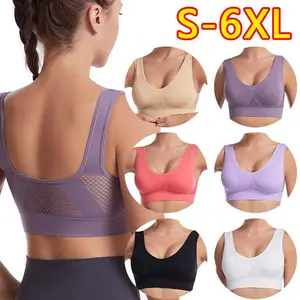 Hollow mesh sports bra women's shockproof vest running yoga fitness bra beautiful back gathering plus size amazon