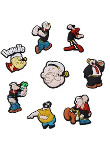 Popeye the Sailor Cartoon Series Shoe Charms Set, Durable Fashion Decor Design Shoe Accessories, Ideal Gift for Trendsetters, Suitable for All Seasons