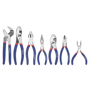 WORKPRO 7-Pack Pliers Set with Groove Joint, Long Nose, Slip Joint, Linesman, and Diagonal Pliers for DIY & Home Use