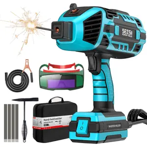 SEESII Handheld Welder 110V 120A Portable ARC Welding Machine with True Color Auto Darkening Goggles & Chipping Hammer for 3/64"-1/8" Rods Smart IGBT Inverter Technology 20-120 Amp Output Outdoorfun