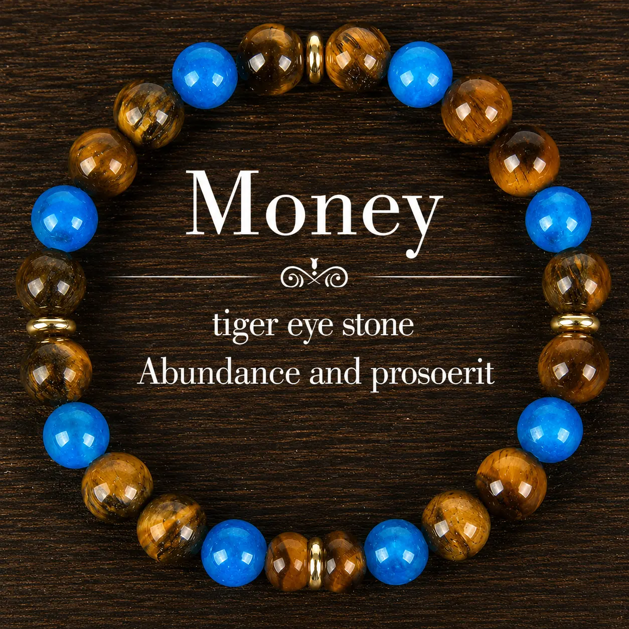 Boho Vintage Wristwear for Adults, Natural August Birthstone Jewelry, Elastic Band for Abundance & Birthday Gifts, 15-20Cm, Beads, Bracelet, Tiger Eye, Comfortable Fit, Unisex, Daily, Elegant, Halloween