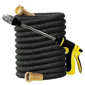 Multifunctional Telescopic Car Wash Set - With High-Pressure Nozzle - Metal Connector and Rubber Hose - Suitable for Gardening, Car Washing, and Pet Bathing - American Standard Thread