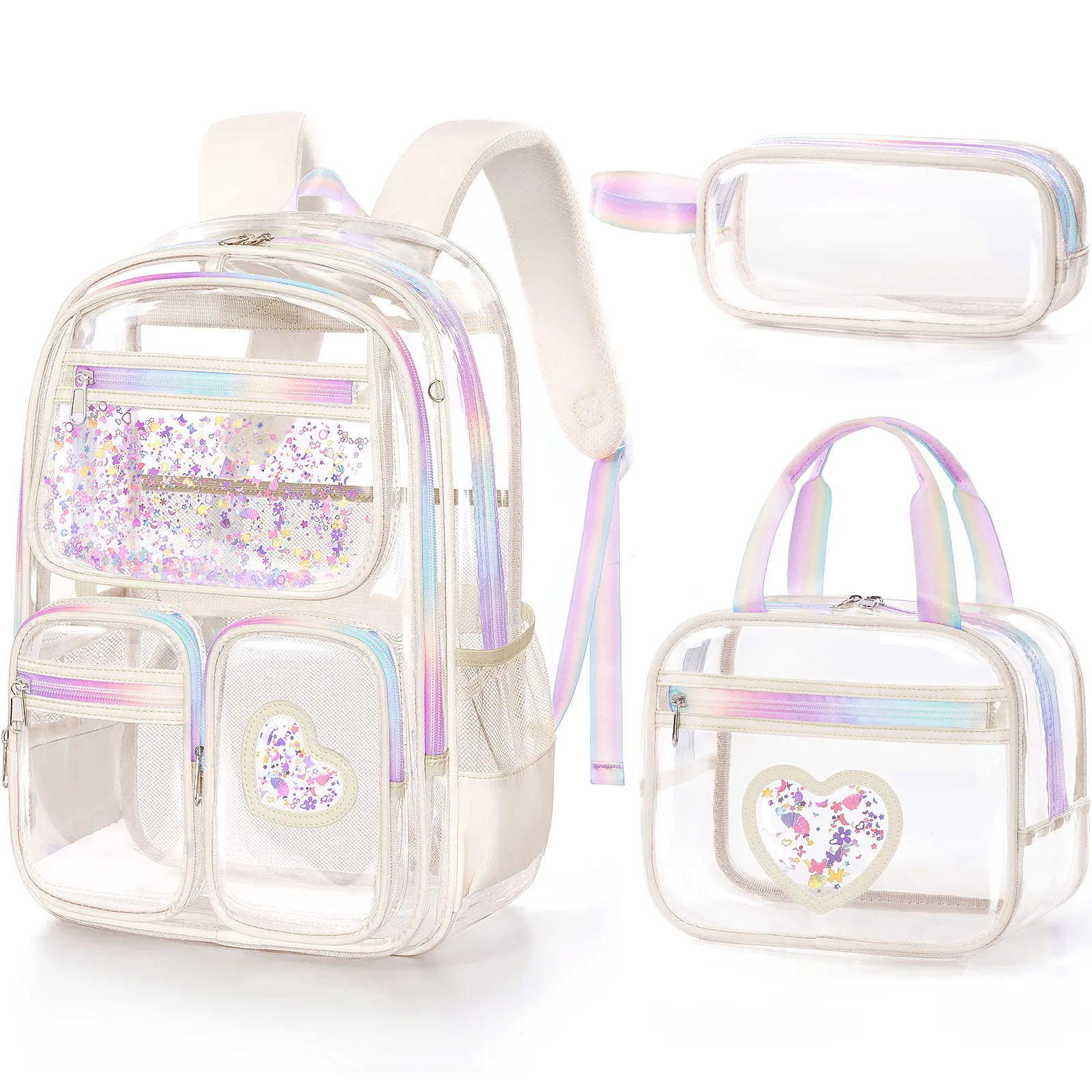 C6.3PCS Clear Love-Beige