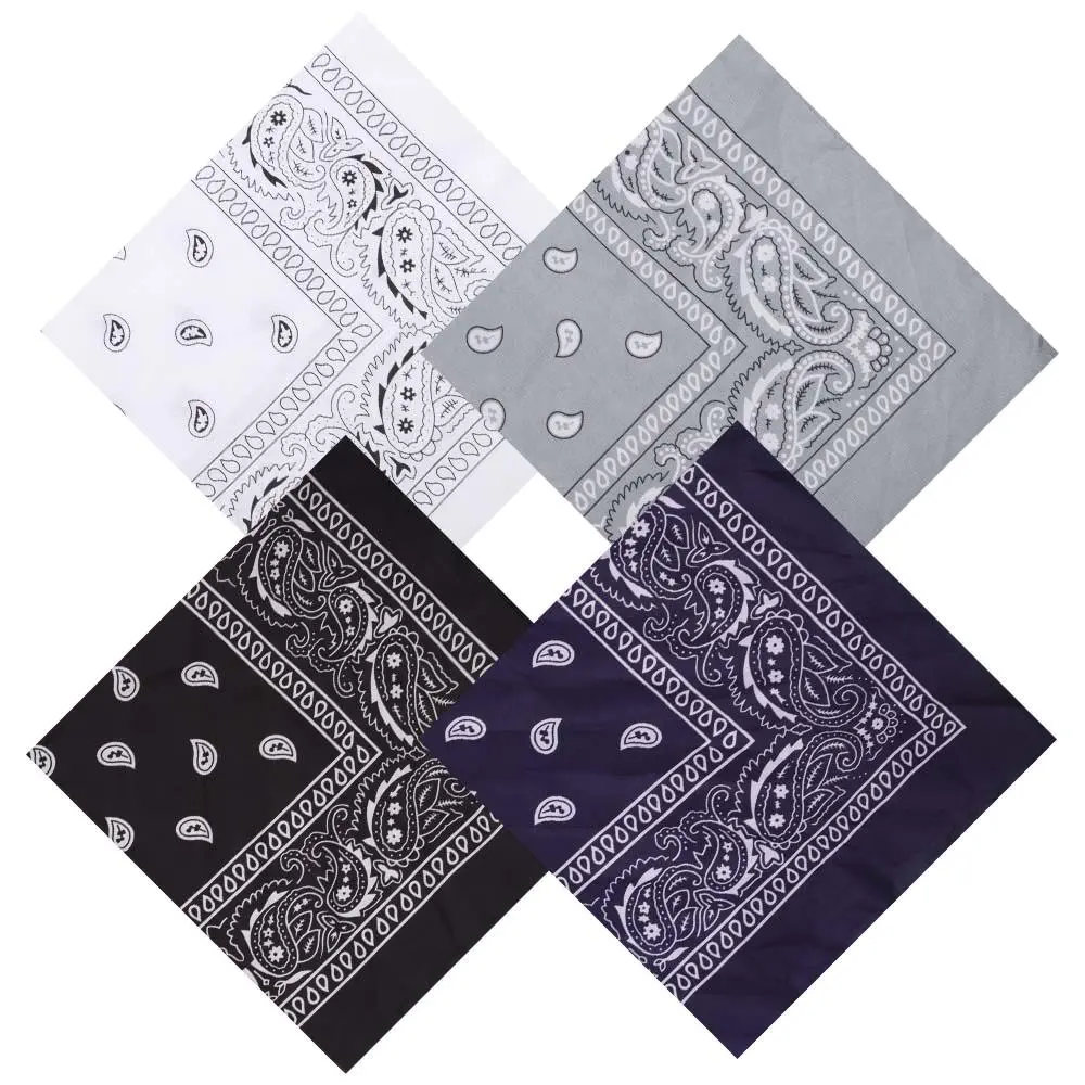 4Pcs 21x21in Polyester Casual Paisley Bandanas for Male, Classic Multi-Purpose Head Wrap, Square Head Scarf for Daily Home Improvement & Building Supplies Wallpaper-Wall Trim Tasks