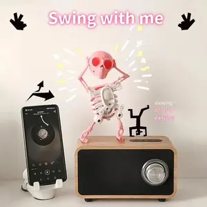 3D Mechanical Dancing Skeleton Clock, FunHalloween Desk Decor Gift,Unique Unisex PartyDecoration for Stress Relief, DecorativeSculptures 3D Skeleton Man Dancing Dancing Skull Ornament Dancing Character Scary Skeleton Novelty Tabletop Car Home Toy Decora