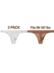 Men's Mesh Texture Thong Underwear, High Stretch Skin-Friendly Breathable Soft, Seamless No-Scratch Fit for Daily Commute Home Date Gym