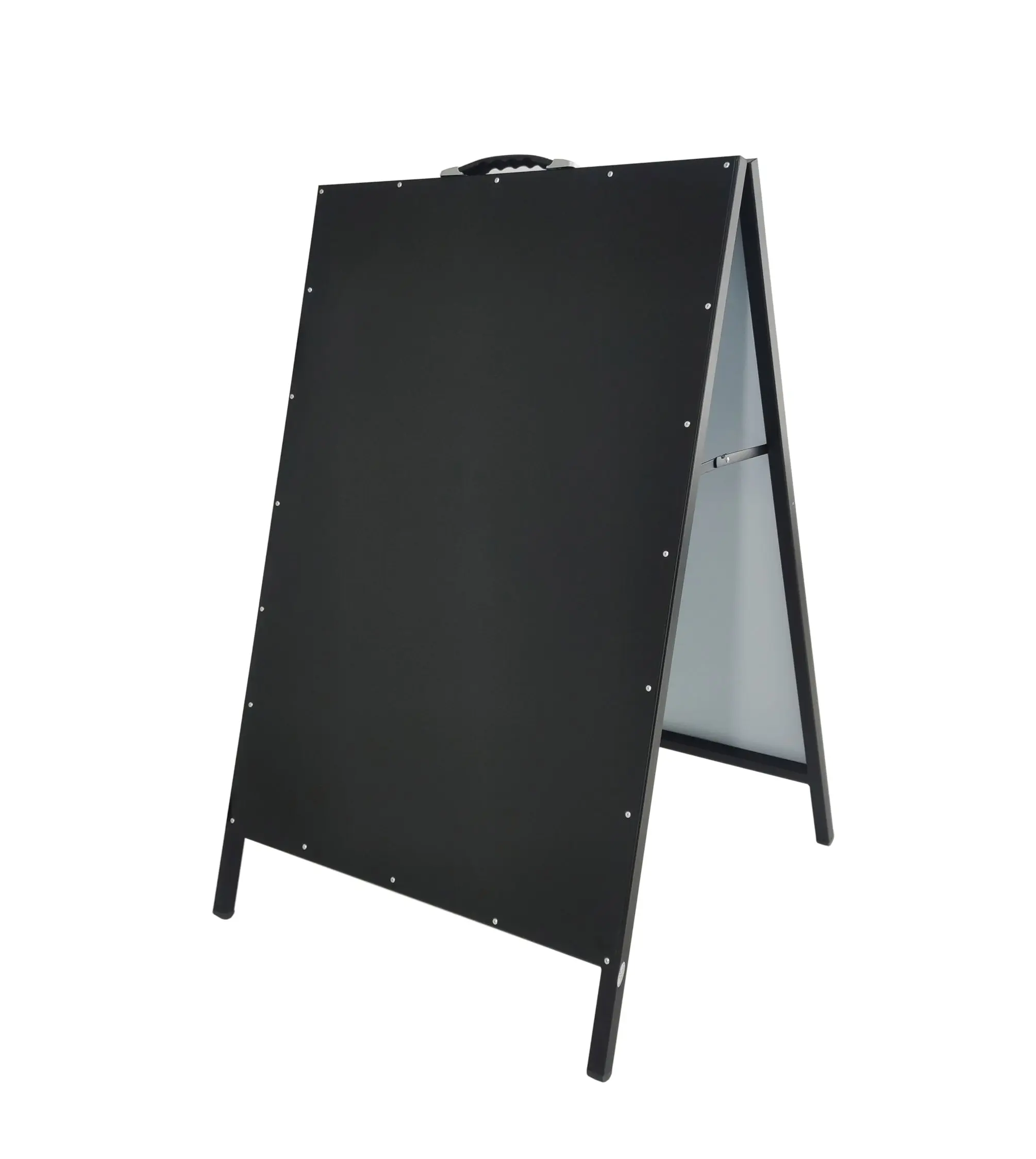 A-Frame Black Menu Board All Metal Dry Erase Sidewalk Advertising Sign Store Message Stand 1132