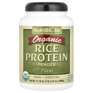 NutriBiotic Organic Rice Protein Powder, Plain, 1 lb 5.16 oz (600 g)