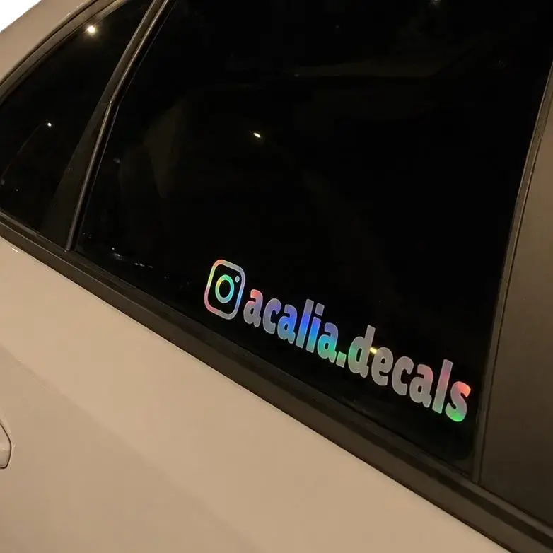 2x Personalized JDM Instagram Sticker Decals - Oracal Vinyl, Waterproof, 1.5"x9", Long Name Fit, Graphics Wrap Car Stickers for Car Windows, Truck Decals, Window Decor, Vehicle Exterior Accessories