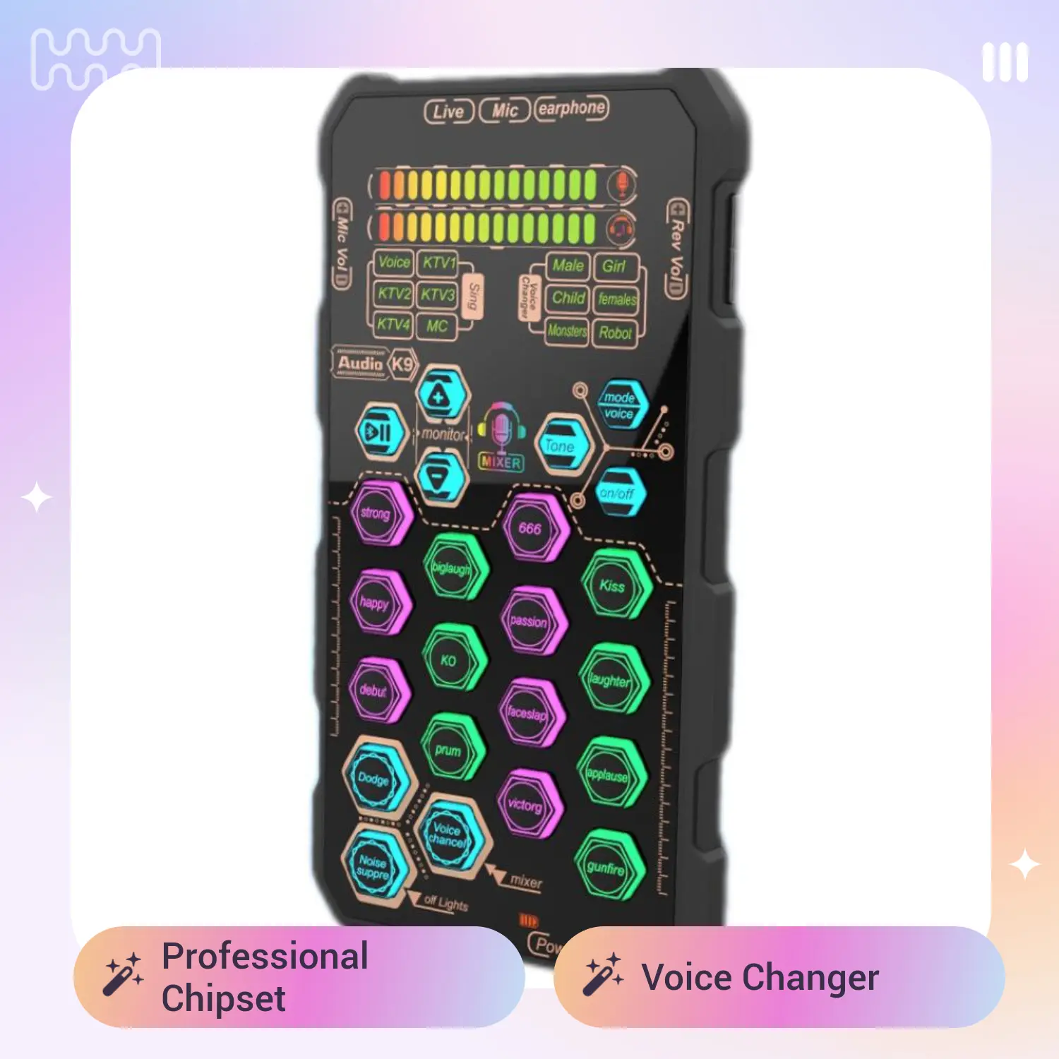 Hosabely SK9 handheld mini soundcard,voicechangerrecording set Hosabely SK9 handheld mini soundcard,voicechangerrecording set
