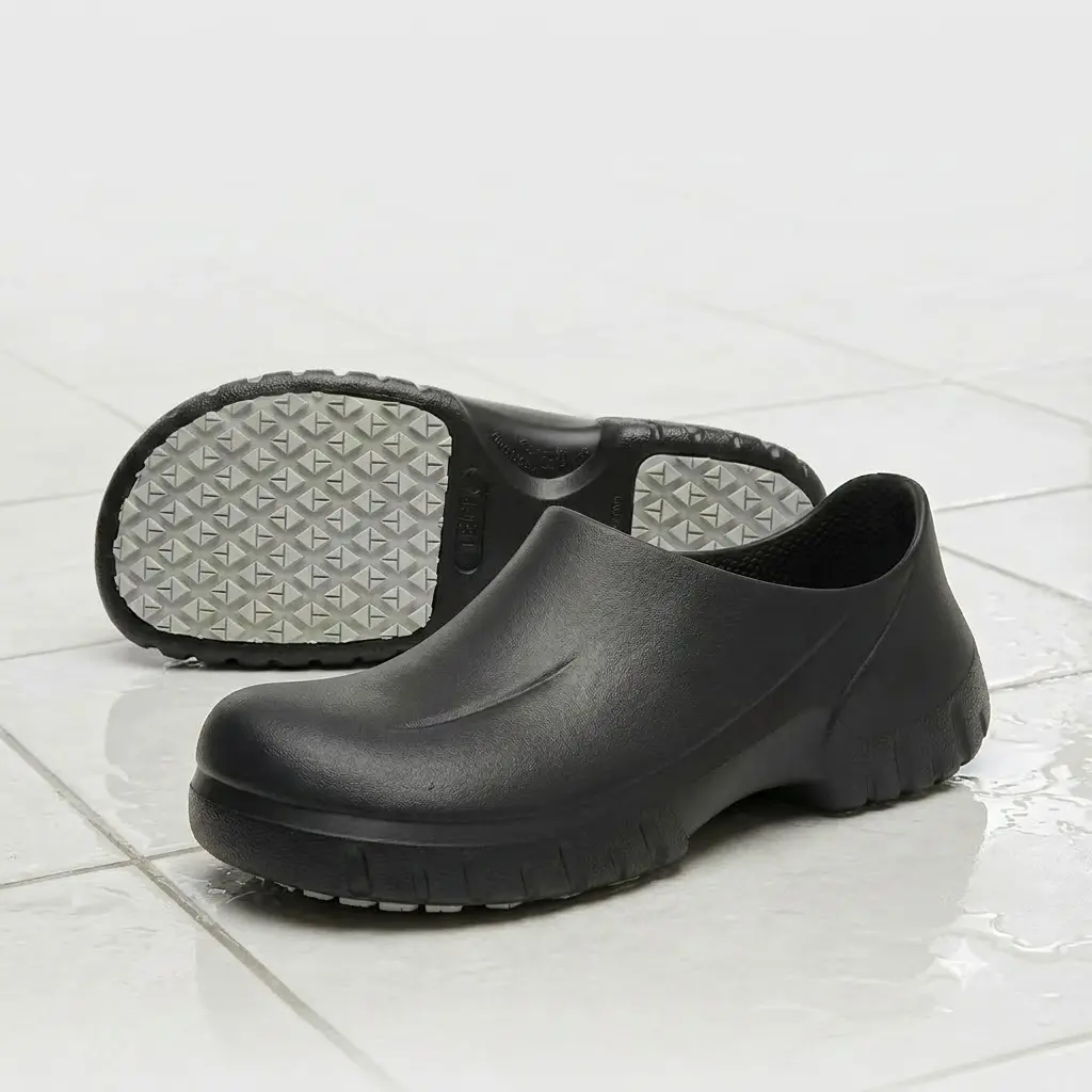TEER wide-toe professional non-slip clogs - oil and water resistant, suitable for kitchens, restaurants, hospitals, laboratories, and nursing homes.