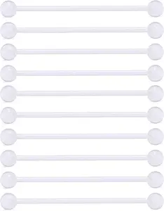 14G Clear Flexible Bioplast Industrial Barbell Cartilage Earring Pregnancy Sport Maternity Belly Navel Button Rings Body Piercing Jewelry Retainer 1 1/2Inch (38mm) bio flex