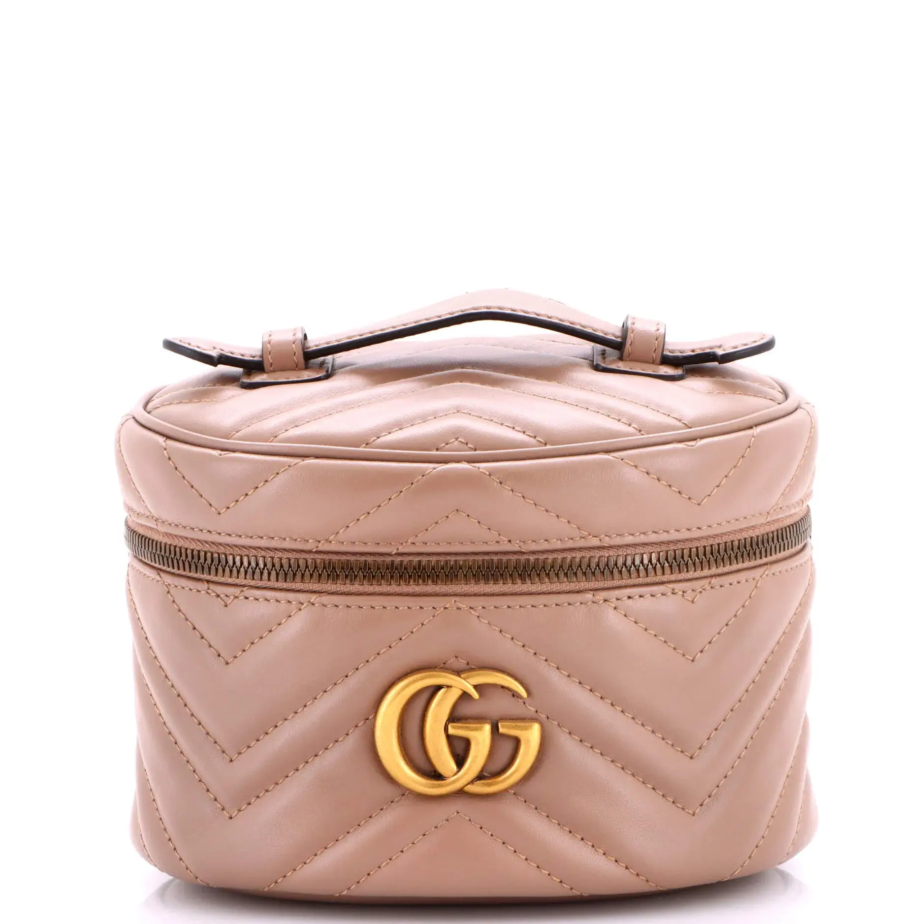 Pre-owned GUCCI Leather Backpacks GG Marmont Vanity Backpack Matelasse Mini by Rebag