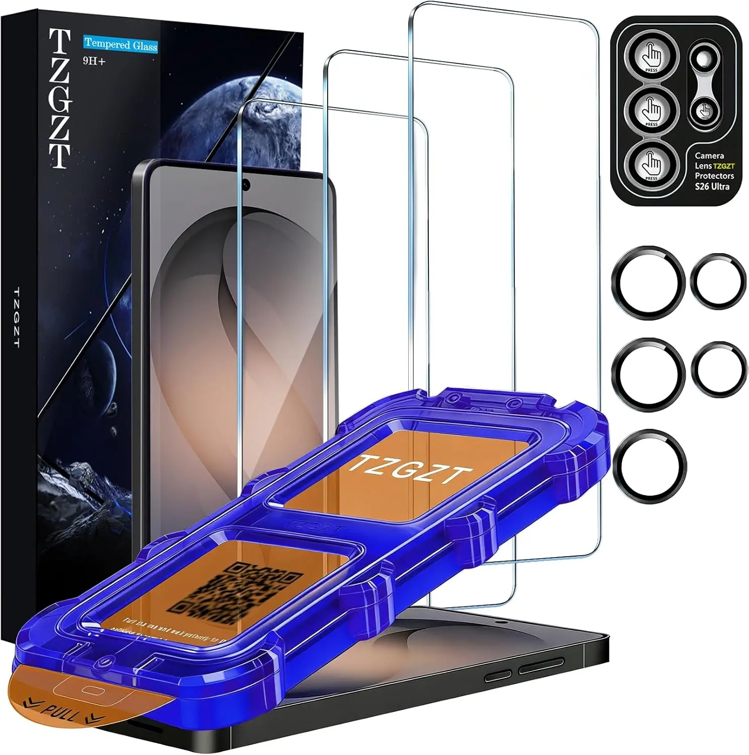3 Pack Tempered Glass Screen Protector for Samsung Galaxy S26 Ultra Full Coverage