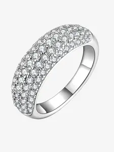 1 PC Sparkling Eternity Bandl Zircon, Cubic zirconia Ring for Women Fashion Jewelry for Festival Party Daily Clothing Decor Exquisite Wedding Engagement Eternity Band Ring Ladies Anniversary Party Birthday Valentine's Day Gift for Girlfriend