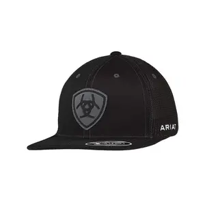 Ariat Men's Black Suede Logo Patch Baseball Hat / Gorra