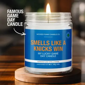 Smells Like a Knic Win Candle | Ny Knic Basketball Candle | Game Day Decor | Funny Knic Fan Gift | Lucky Knic Candle - Lucky Game Day Soy Candle Funny Sports Candle Gift For Men, NY Knic Gift Knic Fan Candle Basketball Fan Gift Game Day Decor