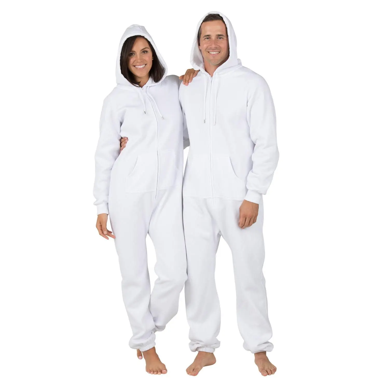 White Frosting Adult Footless Hoodie Onesie