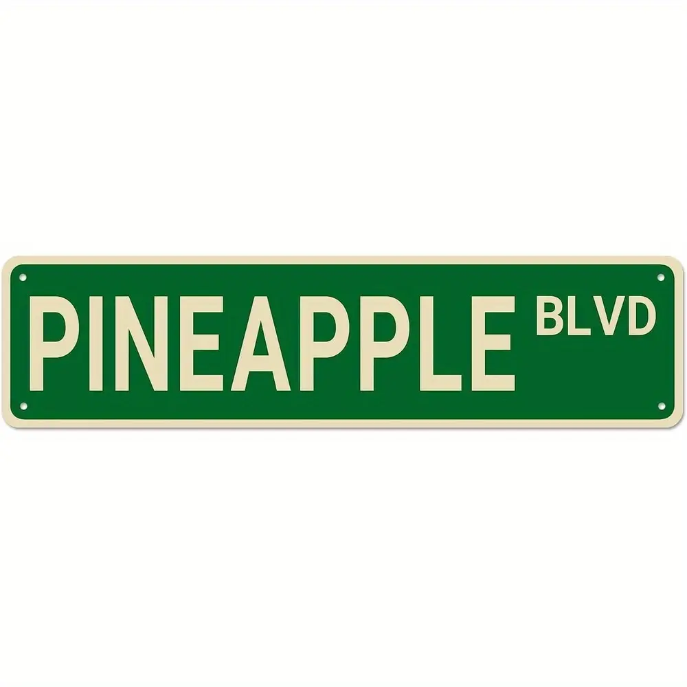 Pineapple Street Sign Pineapple Sign Pineapple Decor Pineapple Lover Gift Funny Wall Decor for Home/Kitchen/Farmhouse Quality Metal Signs 16x4 Inch