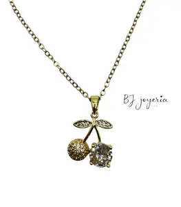 COPPER CHAIN WITH WHITE CHERRY PENDANT (1707)